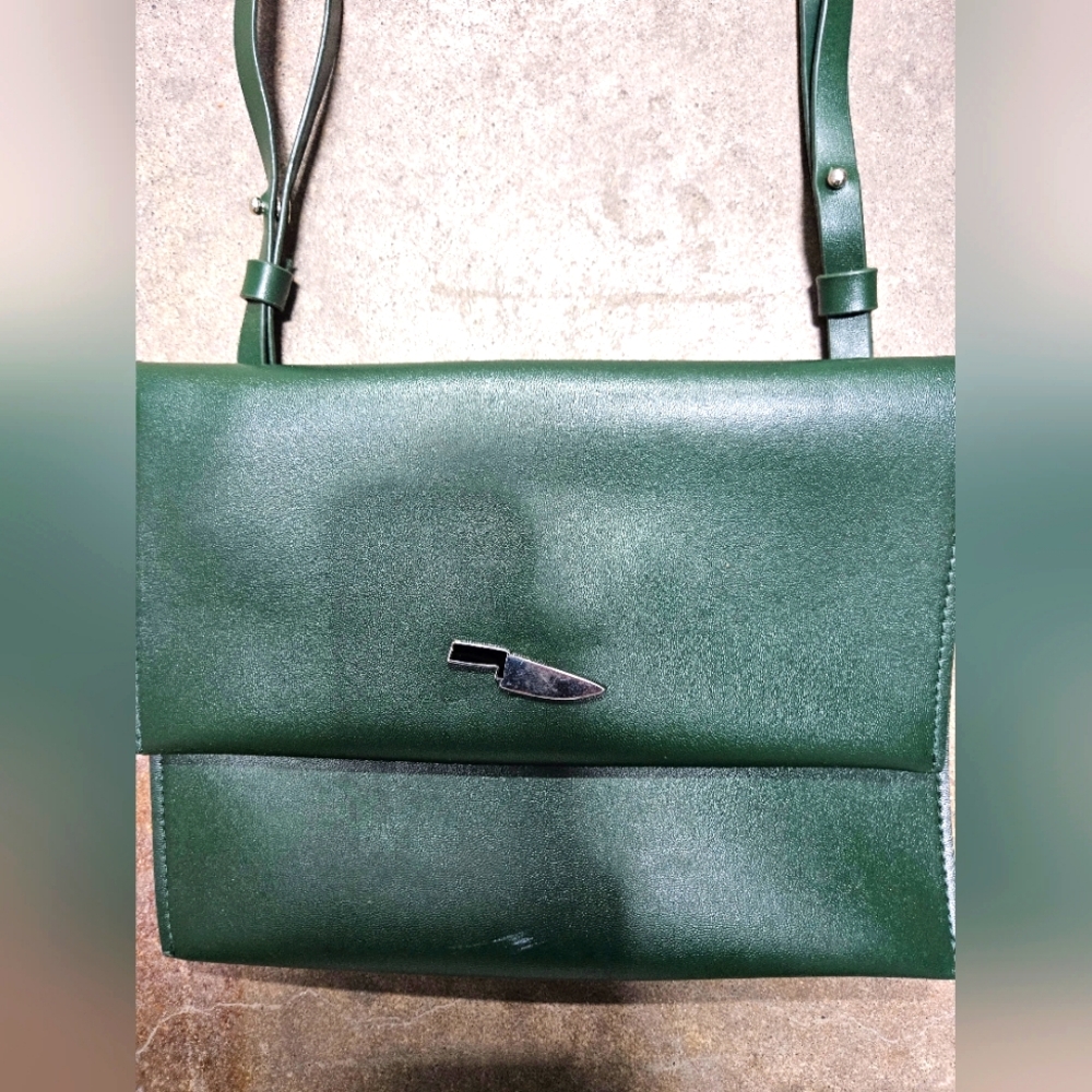 Green Knife embellished Crossbody Bag